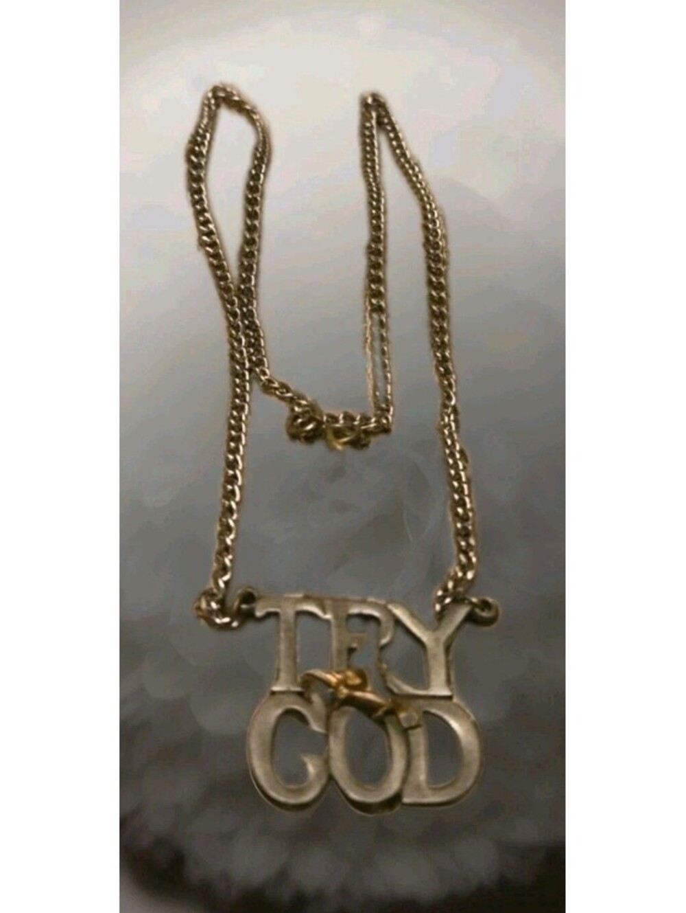 Try God Religious Pewter?Charm Pendant MADE IN USA 20"